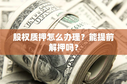 北京股权质押怎么办理？能提前解押吗？